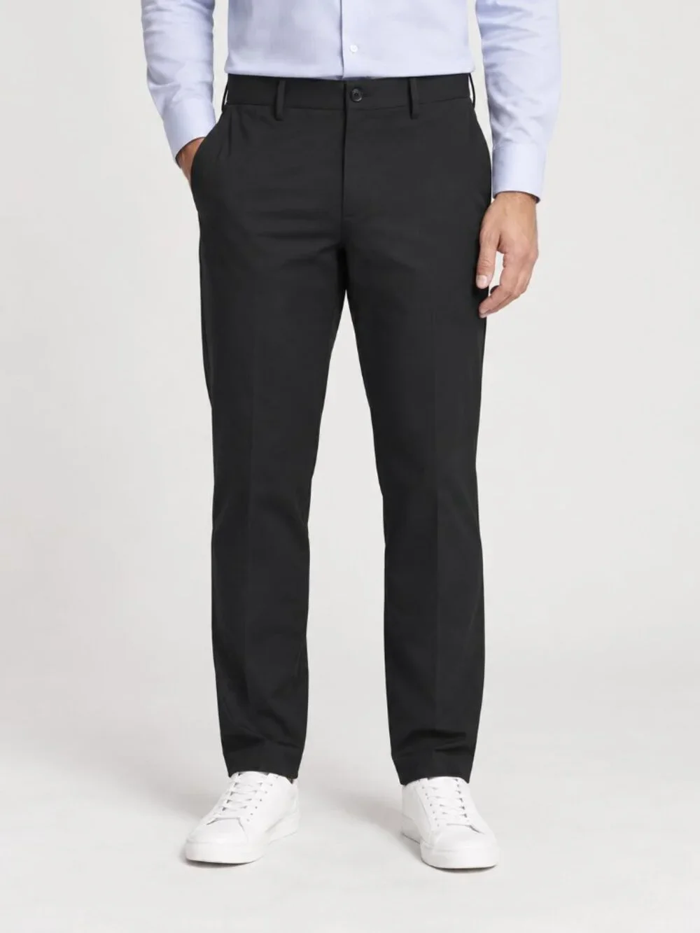 Banana Republic Mens Flat Front Black Pants 36x30 Stretch NWT